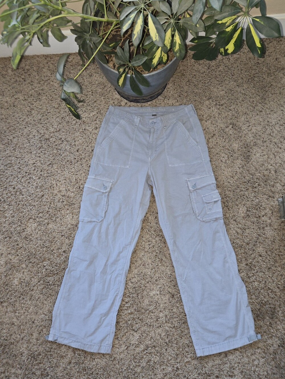 American Eagle outfitters, high rise,stretch,  baggy jogger cargo pants Wmns